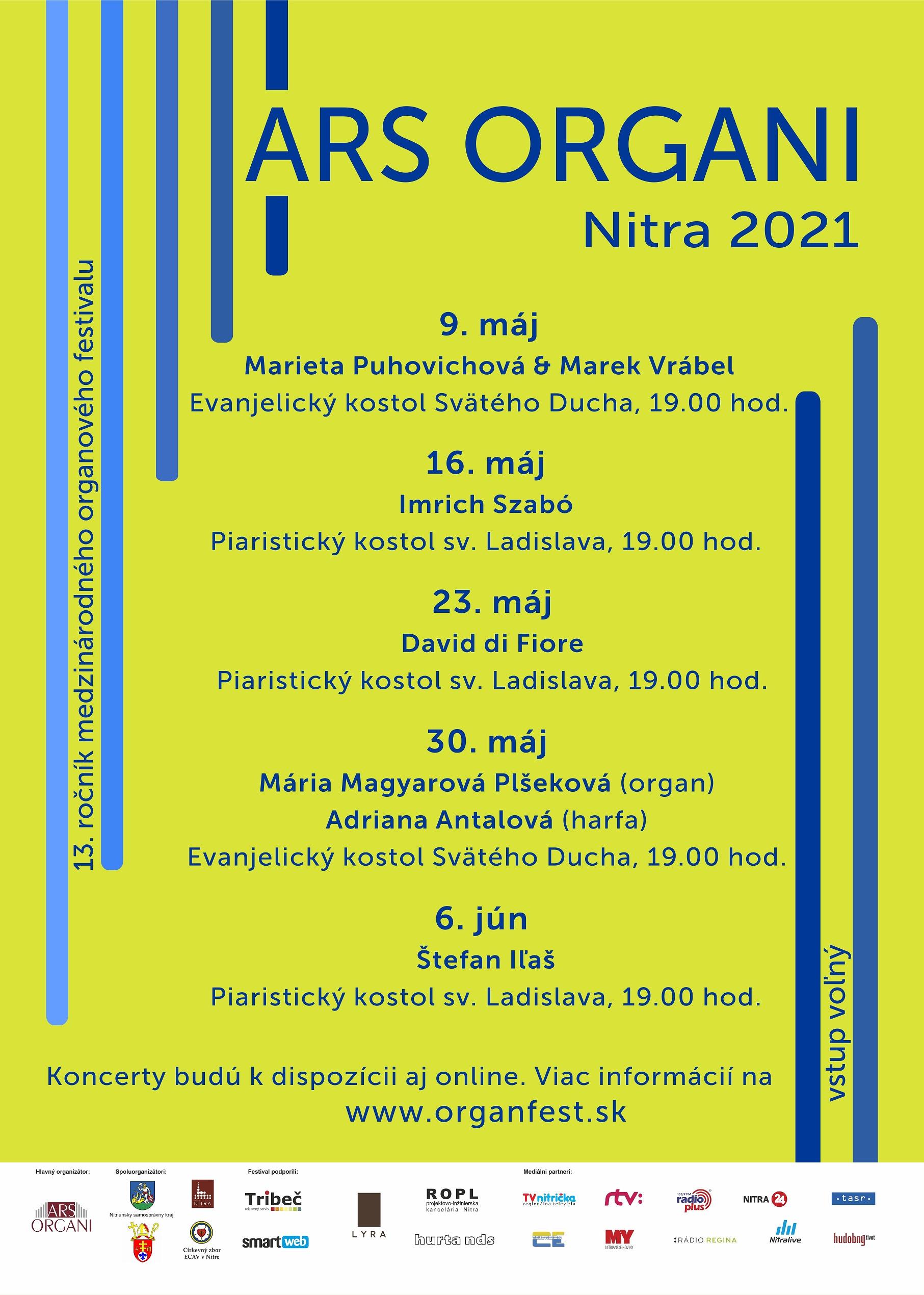 Nitra, Organ, festival, plagat