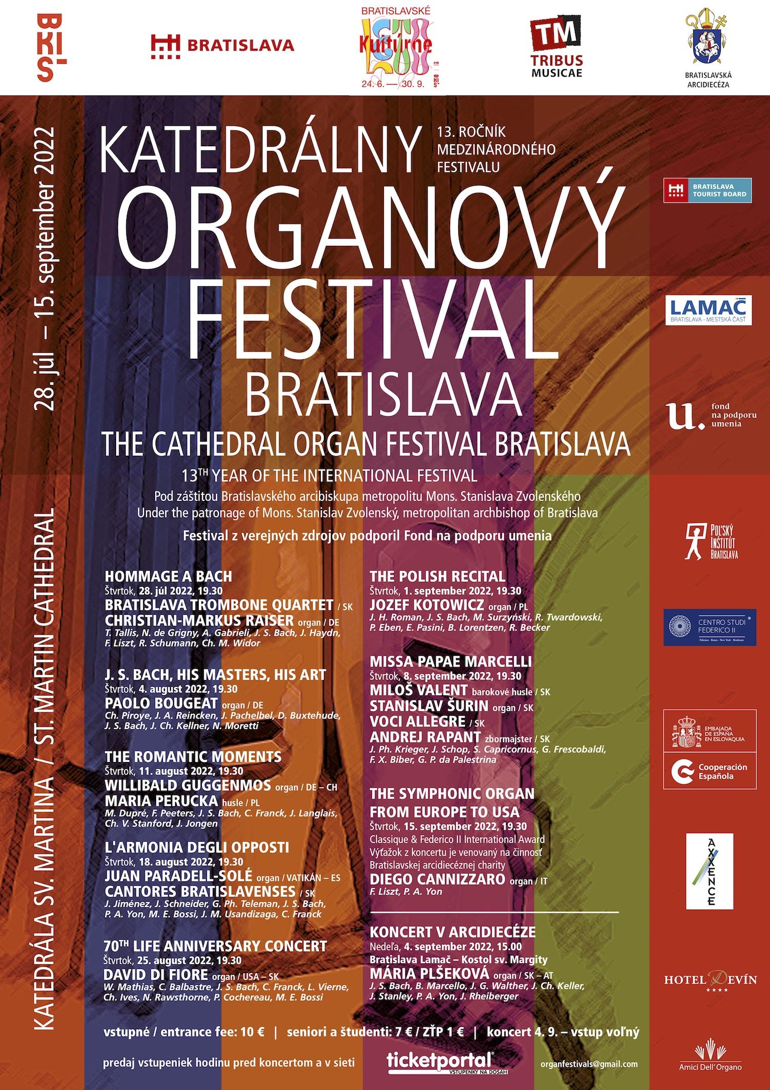 Bratislava, organovy, festival, plagat