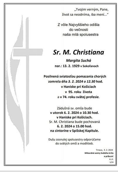 Sestra M. Christiana (Margita Suchá), parte