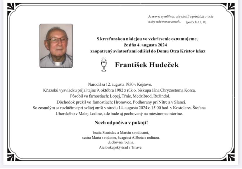 František Hudeček, parte