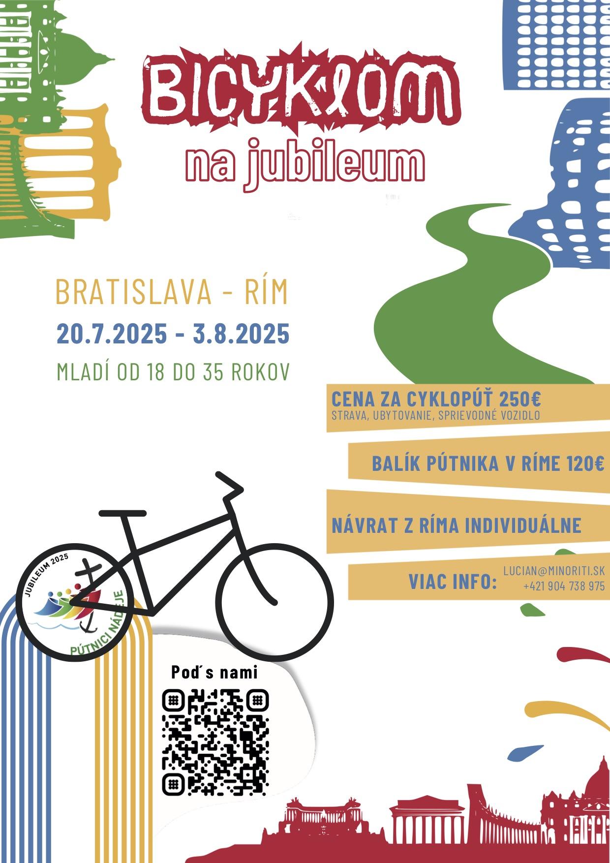 Rím, plagát, bicykel, Jubileum, mladí