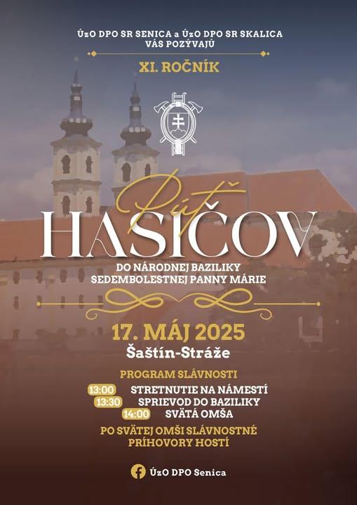 Šaštín, púť, hasiči, plagát