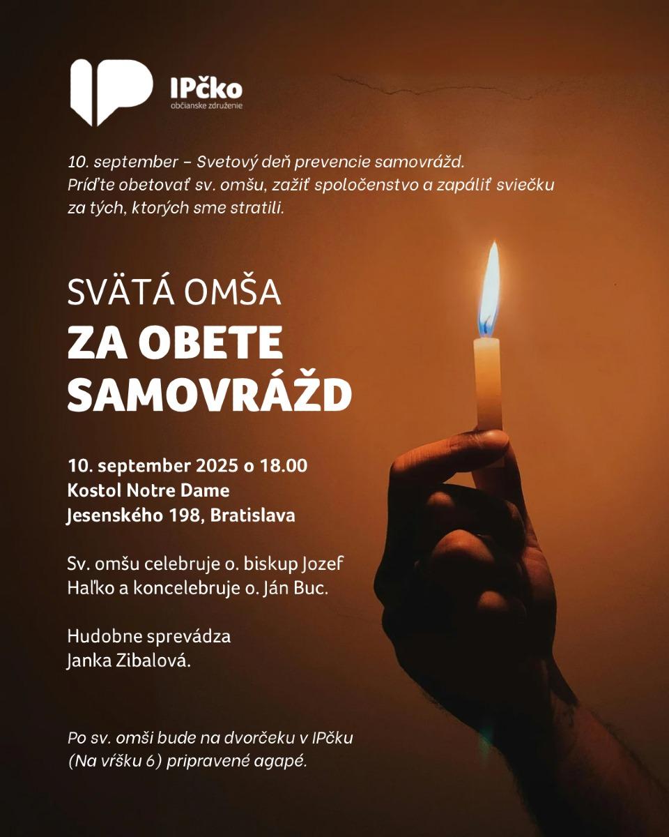 Bratislava, omša, obete, samovraždy, plagát