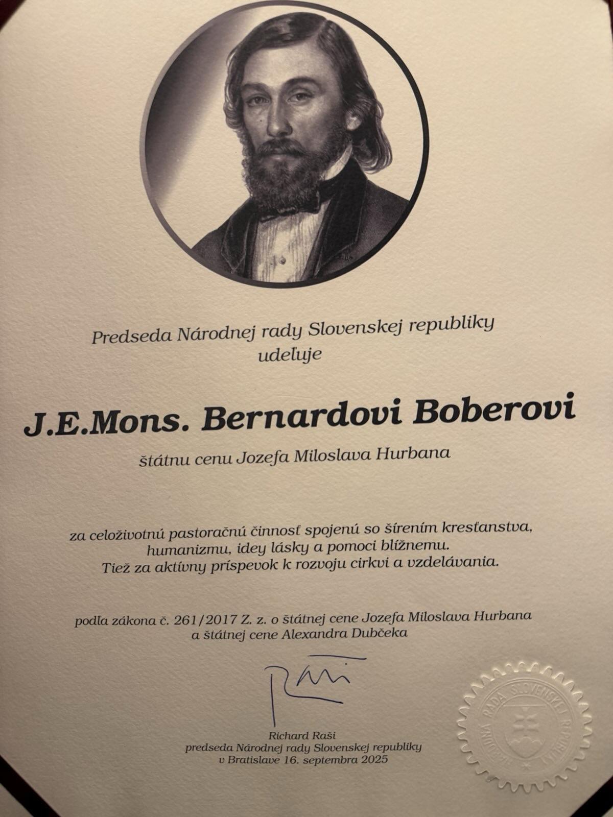 Richard Raši, predseda, Národná rada, Bober, cena