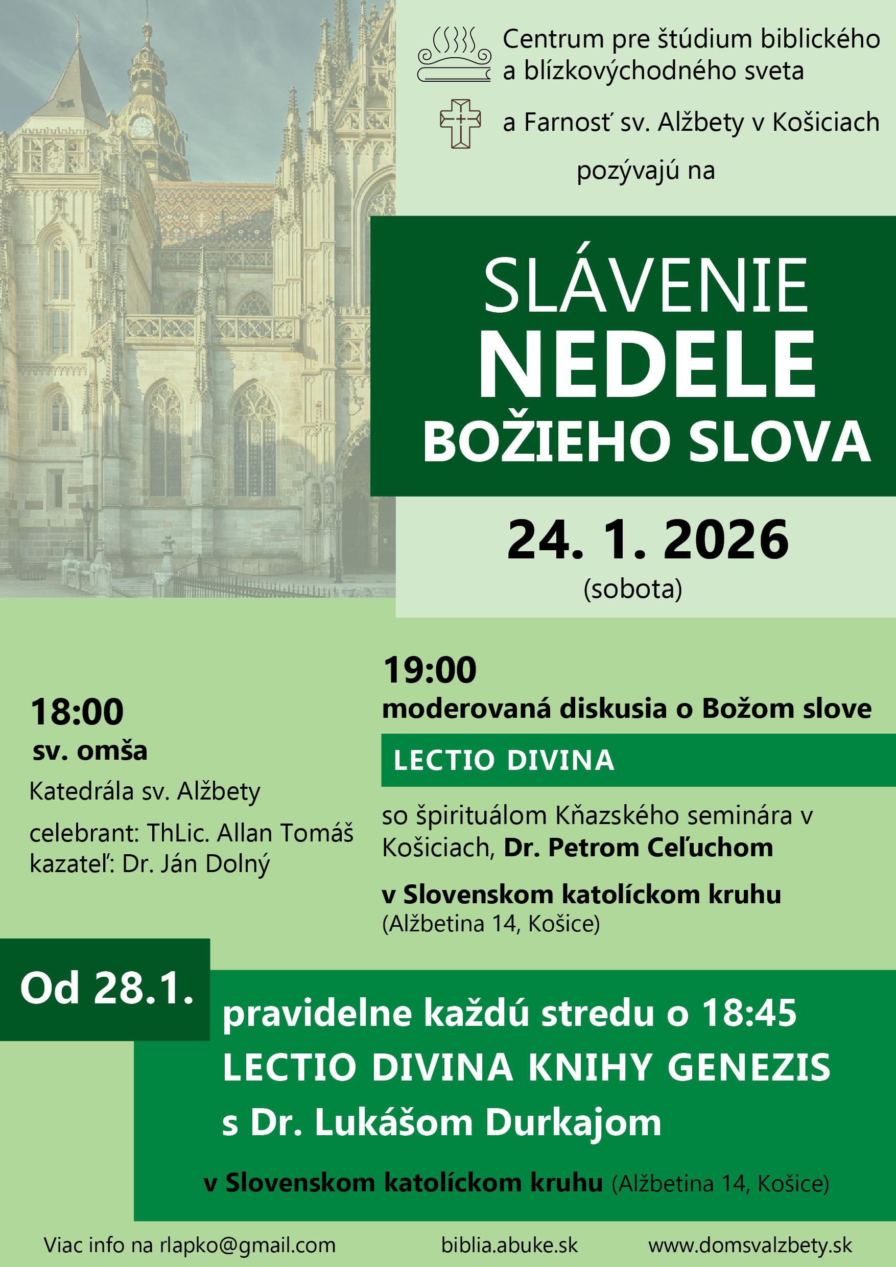 Košice, Nedeľa Božieho slova, plagat