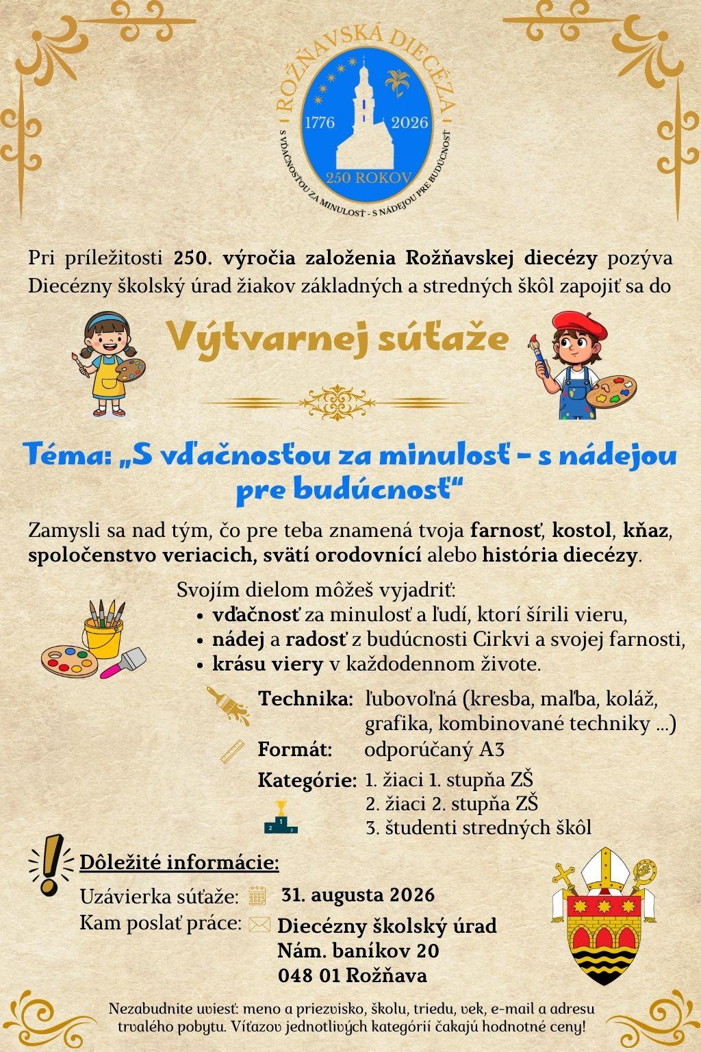 Rožňava, výročie, diecéza, súťaž, výtvarna, plagát