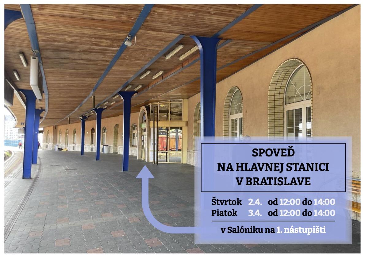 Bratislava, biskup, Haľko, stanica, spovedanie, plagat