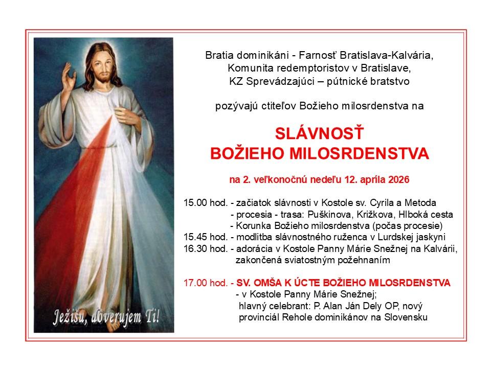 Bratislava, Božie milosrdenstvo, plagát