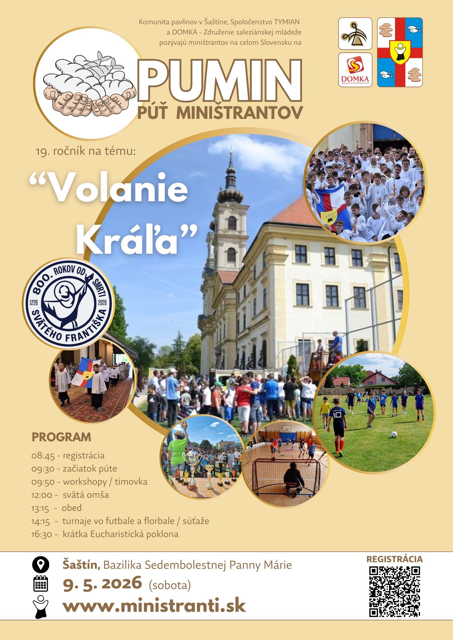 Šaštín, púť, miništranti, plagát