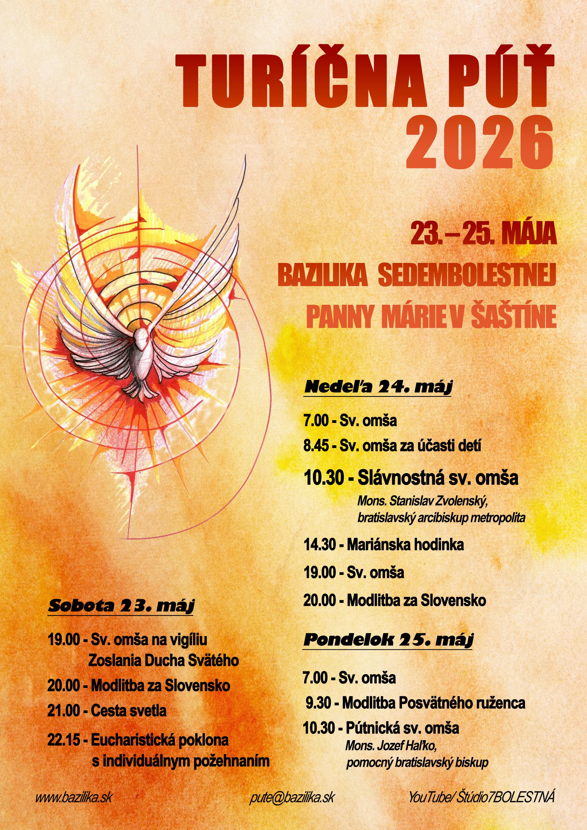Šaštín, Turíčna púť, 2026