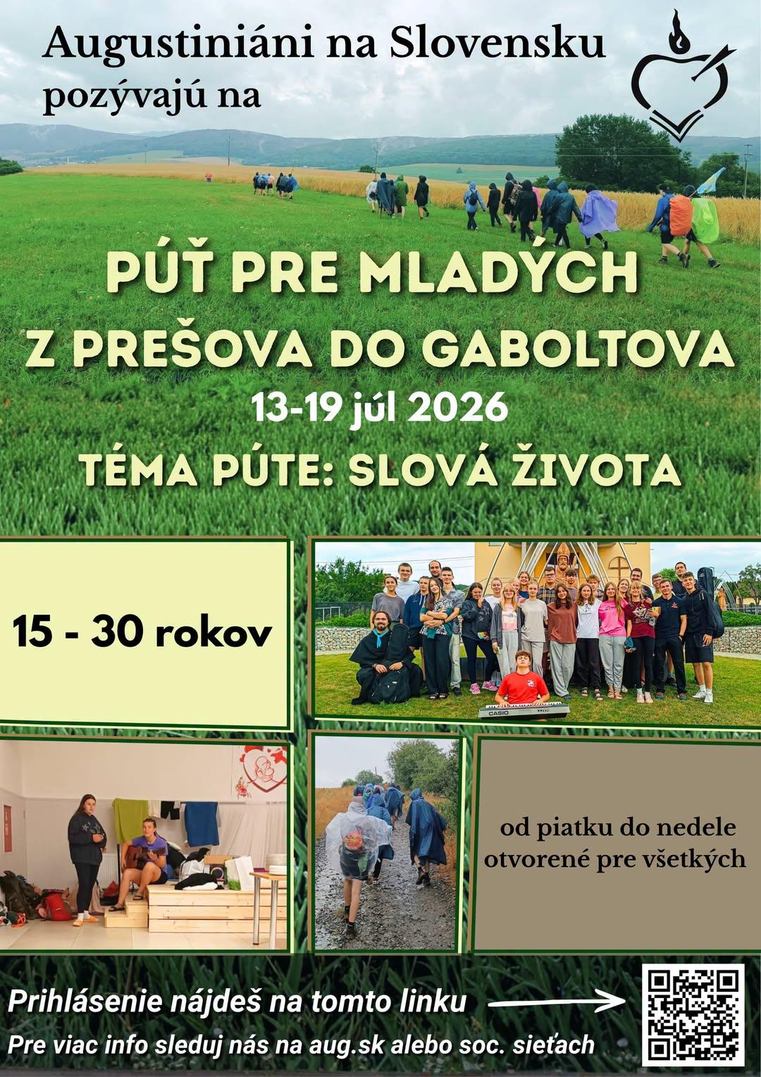 Gaboltov, púť, augustiáni, plagát
