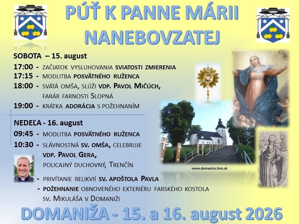Domaniža, púť, plagát 2026