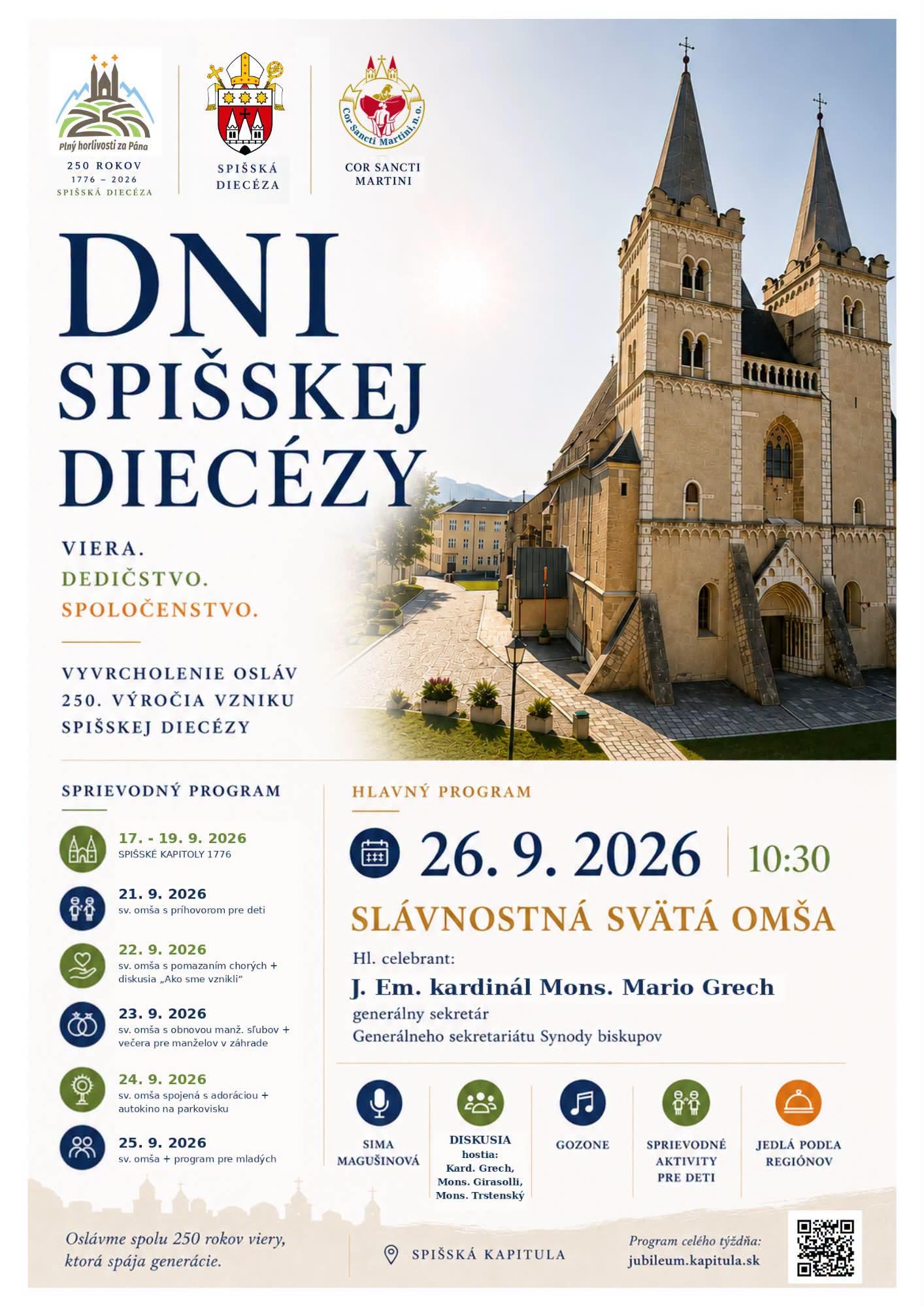 Spiská Kaptiula, vyrocie, dieceza, plagat, 250