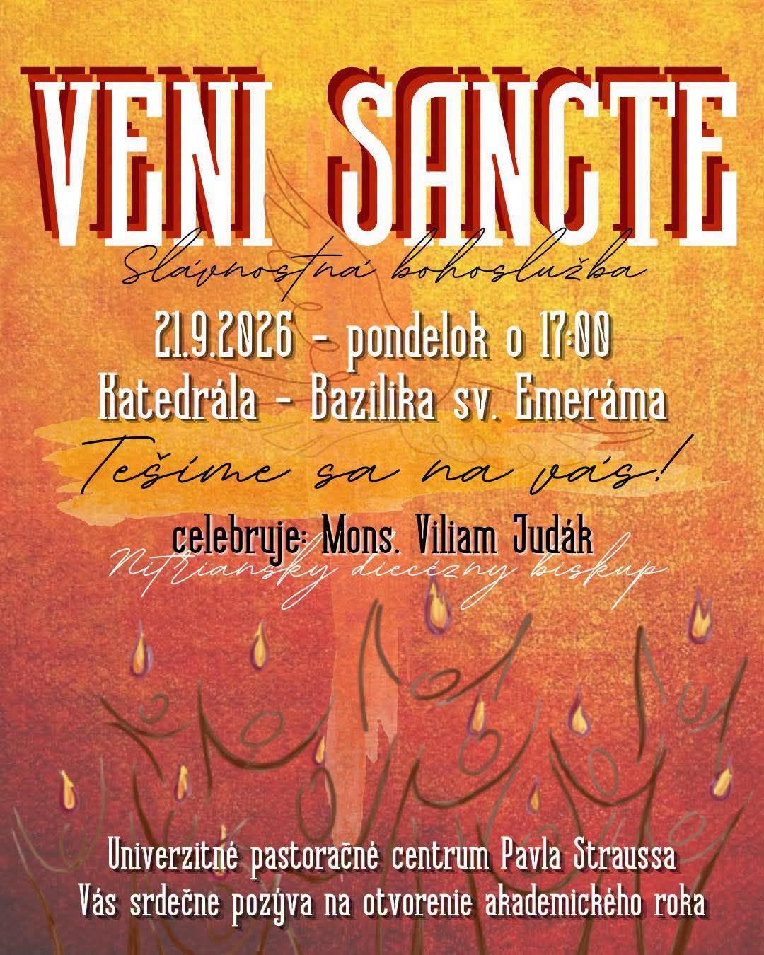 Nitra, Veni Sancte, plagat, 2026