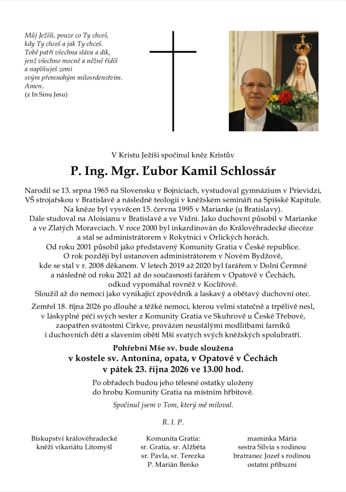 Lubor Kamil Schlossar, knaz, parte